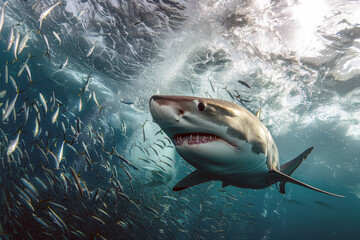 Fototapeta premium Shark Hunting Sardines