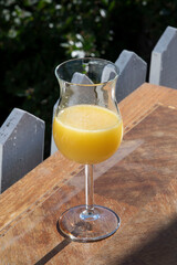glass of orange juice on the table