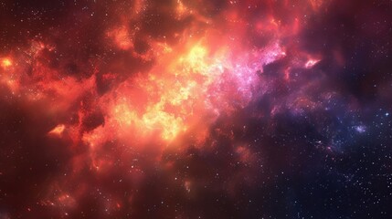 Naklejka premium Majestic Nebula with Shimmering Stars in Deep Space.