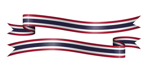 Obraz premium Set of flag ribbon with colors of Thailand for independence day celebration decoration