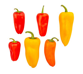 mini bell pepper path isolated on white