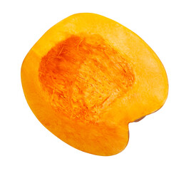 sliced pumpkin path isolated on white