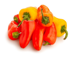 mini bell pepper mix path isolated on white