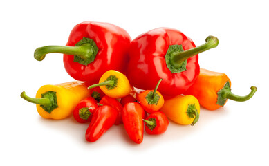 sweet pepper mix path isolated on white