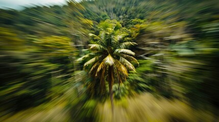 Ethereal Palm: a Blurry Glimpse of Natures Majesty