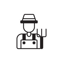 Farmer icon design with white background stock illustration