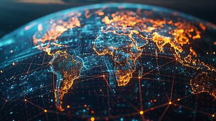 Earth and Internet Technology Fiber Optic Business Background