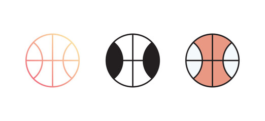 Basketball icon design with white background stock illustration