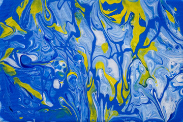 Blue abstract painting on canva.