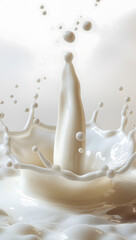 Captivating Splash in a Sea of Creamy Milk and Scattered Almonds