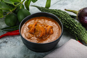 Indian cuisine - Masala with prawn