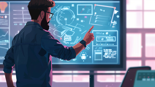 Teachers integrating AI in lesson plans, using smart boards, and virtual teaching assistants.