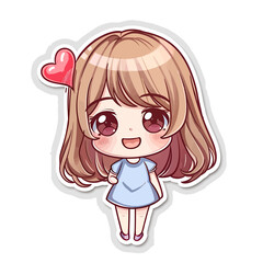 illustration vector of cute chiby anime character sticker,perfect for profile photo,social media post, and stickers