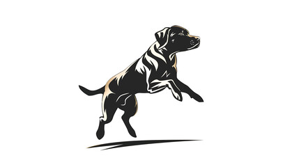 jumping dog logo template on white background