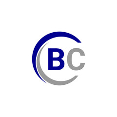 a blue and white logo with the B and C letter.
