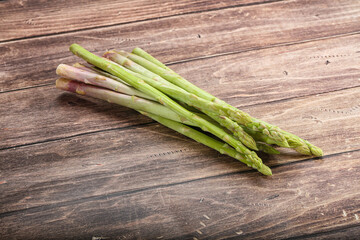 Raw green uncooked asparagus sprout