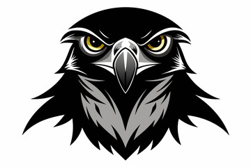 Obraz premium A hawk head silhouette black vector artwork illustration