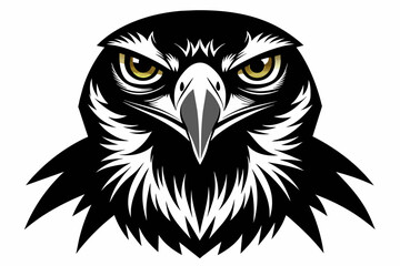 A hawk head silhouette black vector artwork illustration