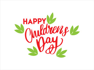 Happy children day logo, vector and illustration. 