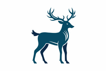 Fototapeta premium A deer silhouette black vector artwork illustration 