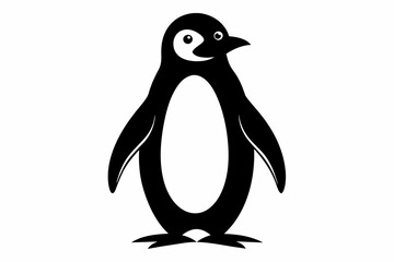 A penguin silhouette black vector artwork illustration