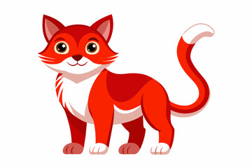 red cat with a white chest and white paws vector illustration