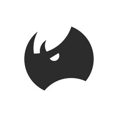 Abstract Rhino Logo Design Template, circle rhino head modern logo.
