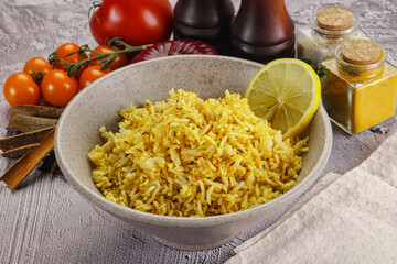 Indian cuisine lemon basmati rice