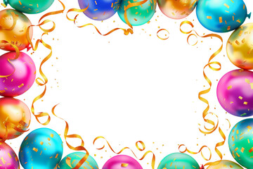 Colorful Balloons and Streamers Frame