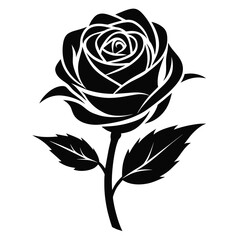 rose silhouettes isolated illustration