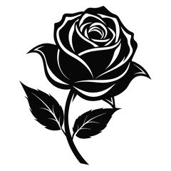 rose silhouettes isolated illustration