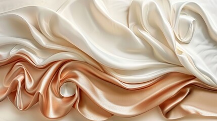 Obraz premium the upper half is beige with numerous folds, while the lower half is white