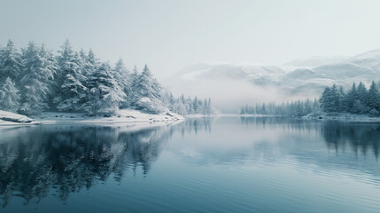 Fototapeta premium Frozen Lake in Winter