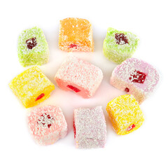 Turkish delight isolated on white.