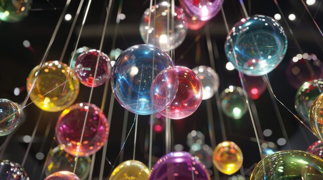 The string theory balloon representing the possible connection between all these bosons floats above them all in a mesmerizing display.