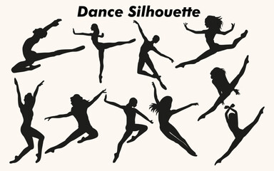 Flat design dancer silhouette
