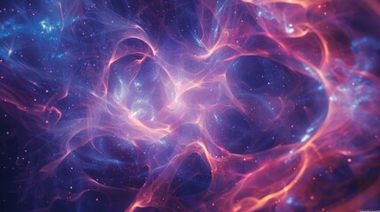 An abstract photograph capturing the complex chaotic movements of dark matter within a simulated galaxy.