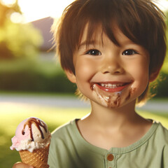 아이스크림 먹는 아이