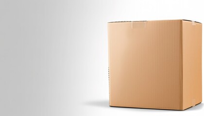 Isolated cardboard box symbolizing online shopping and its home delivery service. Image with copy space