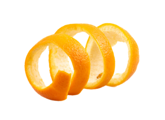 Orange peel isolated on white or transparent background