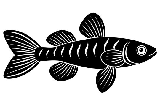 black fish silhouette, aquatic animal, side view clip art preview