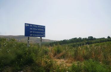 Roadside highway sign
