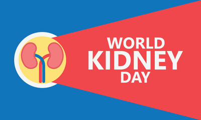 World Kidney Day on 11 March, Design Illustration. Kidney Care Awareness campaign Illustration. Can be used for greeting card, poster, banner, flyer, landing page, etc.