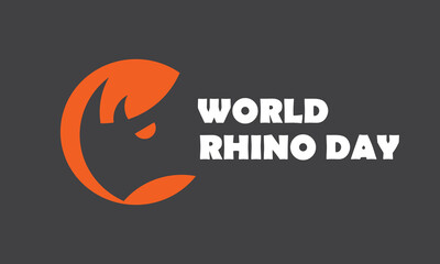 World Rhino Day. Vector illustration for world rhino day. Poster, banner, logo, print for lovers and defenders of rhinos. Animal protection. 22 September © Fajar