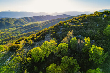  Vikos Gorge in the national park  in Vikos-Aoos in zagori, northern Greece. Nature landscape