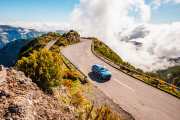 View from Lombo do Mouro road viewpoint near Sao Vicente, Madeira Island, Portugal