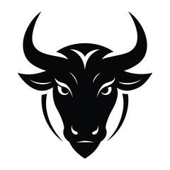 bull head logo icon on white background -vector illustration