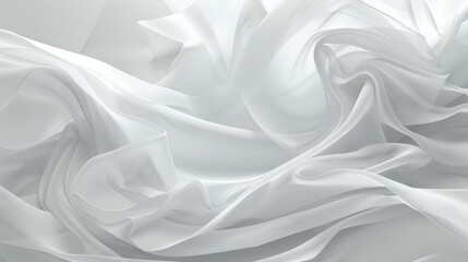 Obraz premium A close-up of abundant white fabric, predominantly filled by a massive center section