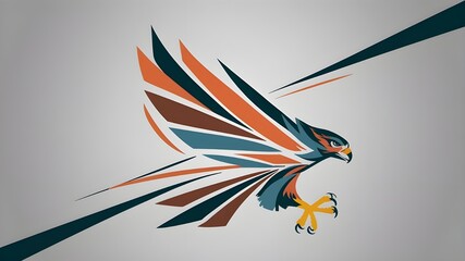 Obraz premium Powerful Hawk Logo with Clean Vector Lines