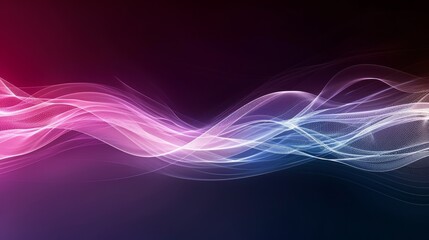 Naklejka premium A blurred image showcases a wave of light against a blue and pink backdrop A single red light is positioned at the wave's center, while another red light resides in the